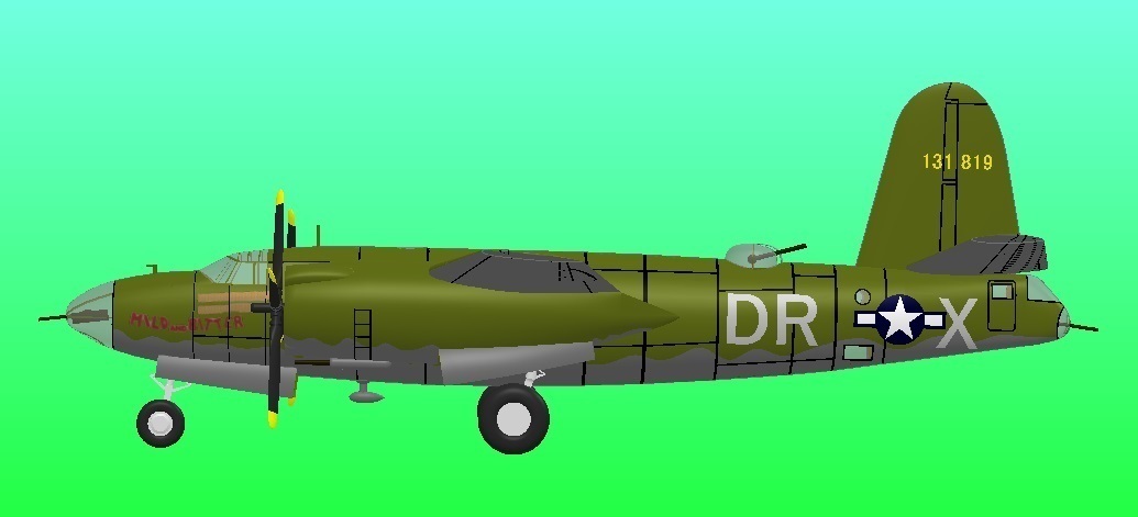 8月30日 B-26 MARAUDER の3Dモデル: 飛行機＋蝶＋野鳥 大好き 大空へ