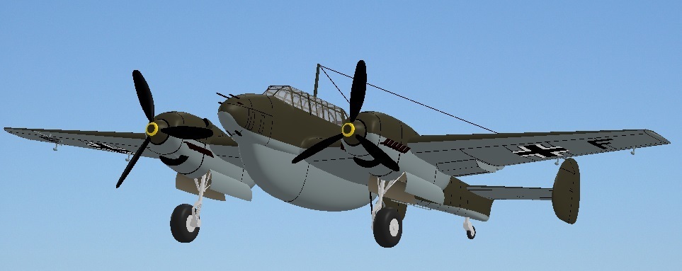 5月15日 メッサーシュミット Bf-110 の3DCG: 飛行機＋蝶